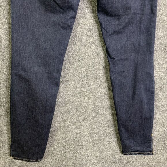 Frame Jeans Women 27 Le High Skinny Blue Cropped Slit Ankle Stretch Dark Wash - Picture 8 of 15